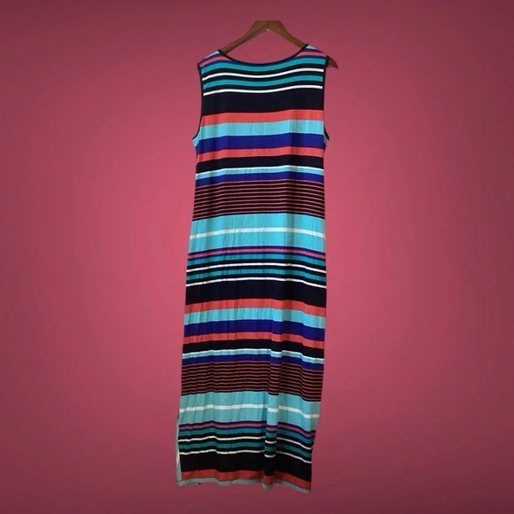 Tribal Multi-Color Striped Maxi Dress Size XL - Picture 2 of 7